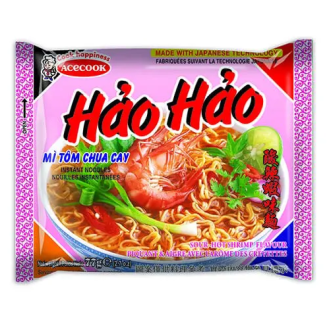 Hao Hao Instant Noodles Hot & Sour Shrimp Flavour 77g 酸辣蝦麵