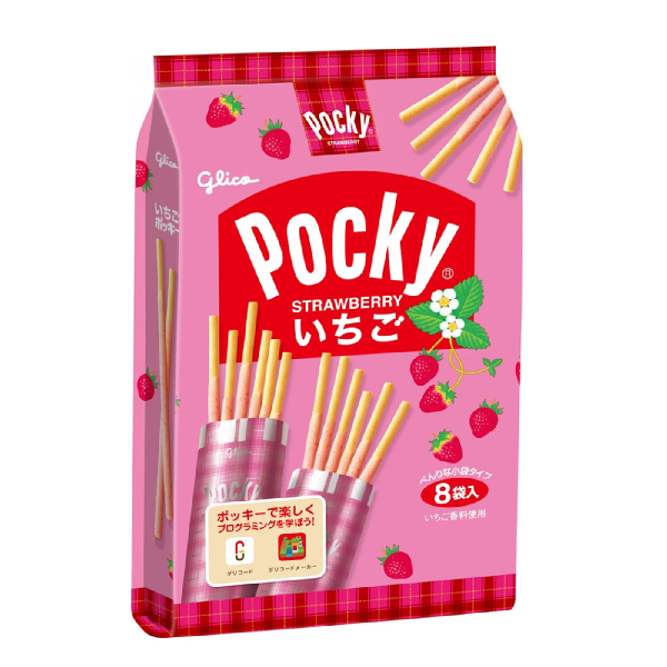 Glico Pocky Cookies Strawberry 8 Servings 草莓餅乾8入 93.6g