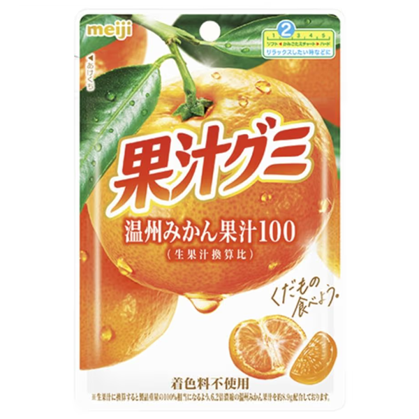 Meiji Unshu Mandarin Juice Gummy 明治温州柑橘汁軟糖54g