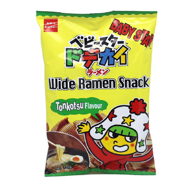 Baby Star Wide Ramen Snack Tonkotsu Flavour 童星香脆點心麵 寬麵 豚骨味